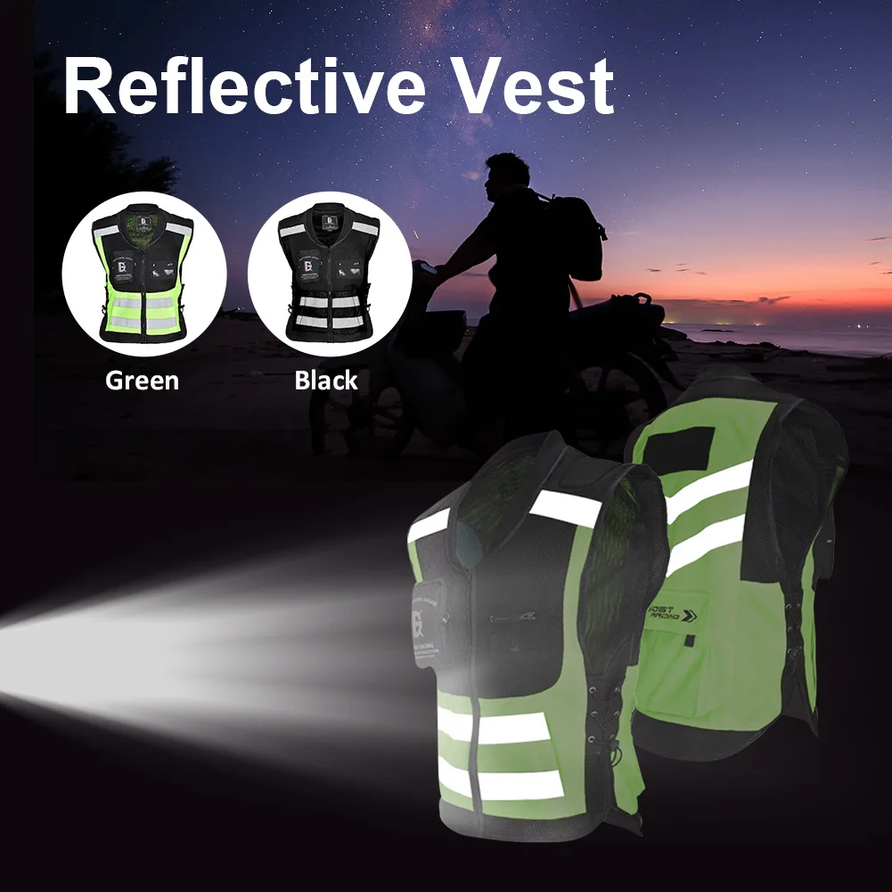 Безопасная мотоциклетная Светоотражающая куртка без рукавов, жилет для велоспорта и бега, ультра удобный дышащий светильник с высокой отражающей поверхностью, практичный