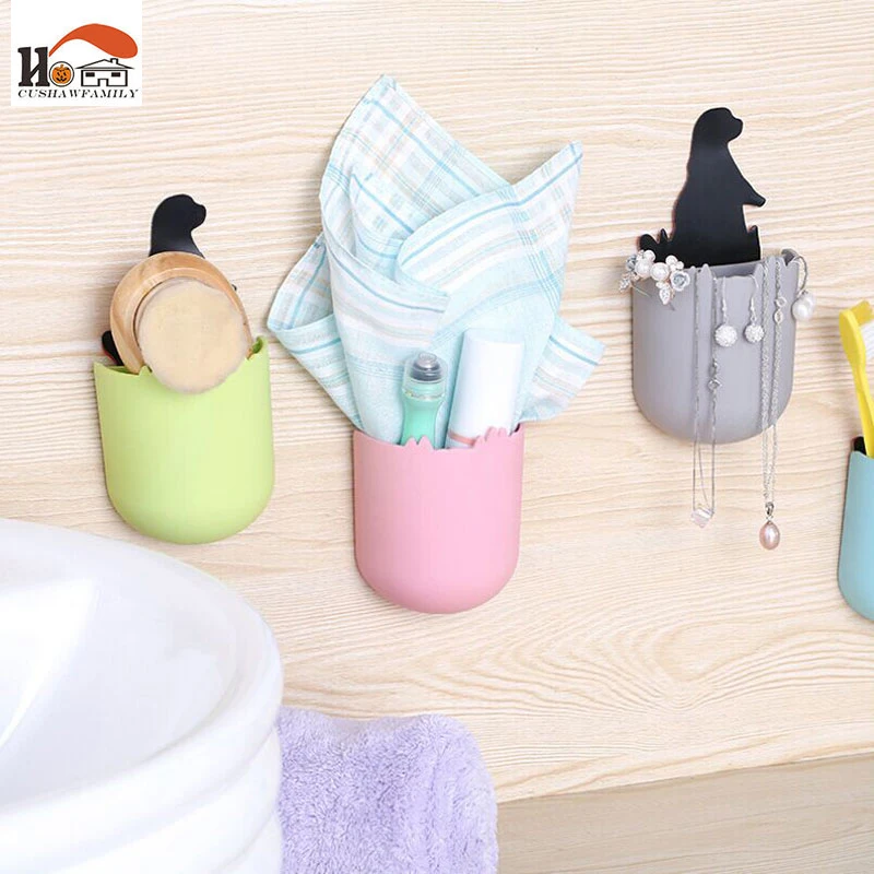 CUSHAWFAMILY الإبداعية الجدار ركوب البحر الأسود تخزين حاملي الحمام منظمة الخلفي الغراء هوك المنزلية البنود حالة/مربع