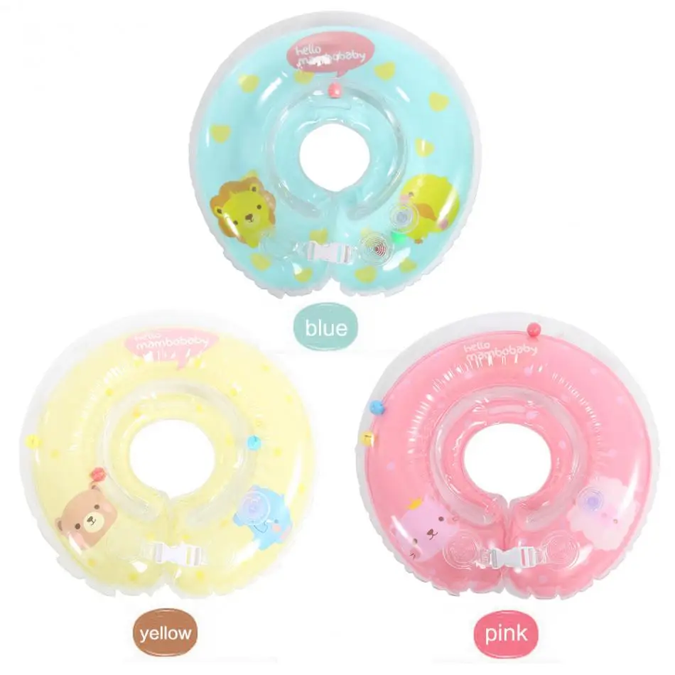 Baby Swimming Accessories Neck Ring Float Inflatable Water Drink Cup Ring Bath Floats Swim Ring Baby Swim Neck baby plastic bath