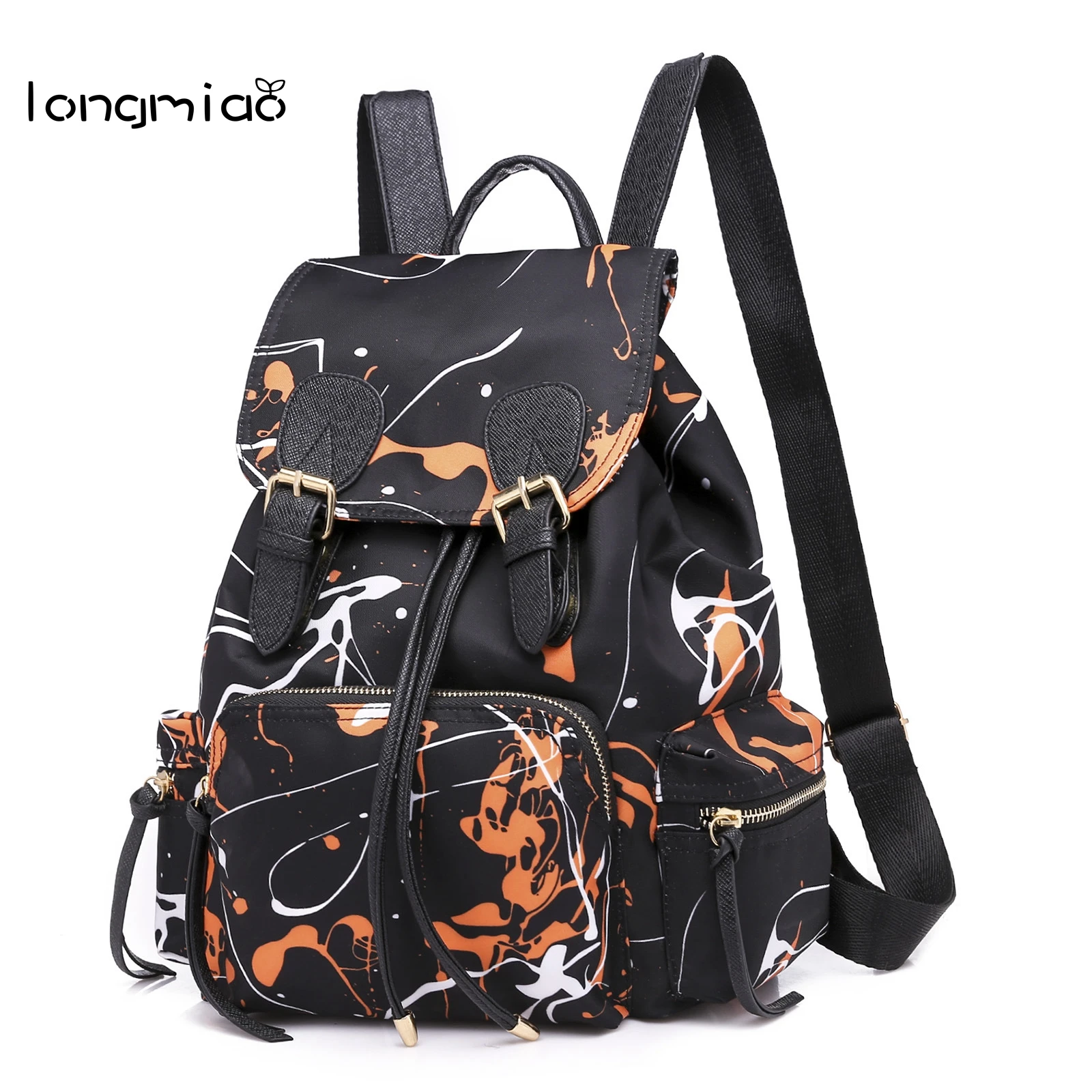 

longmiao Graffiti Harajuku Backpack Purse Designer Women High Quality School Bags for Teenage Girls Nylon Korean Backpack