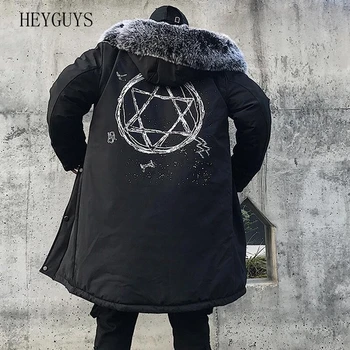 

NAGRI Winter Jacket Men Thick Warm Long Jackets Parkas hombre Mens Hooded jacket long trench coat US Size M L XL XXL XXXL