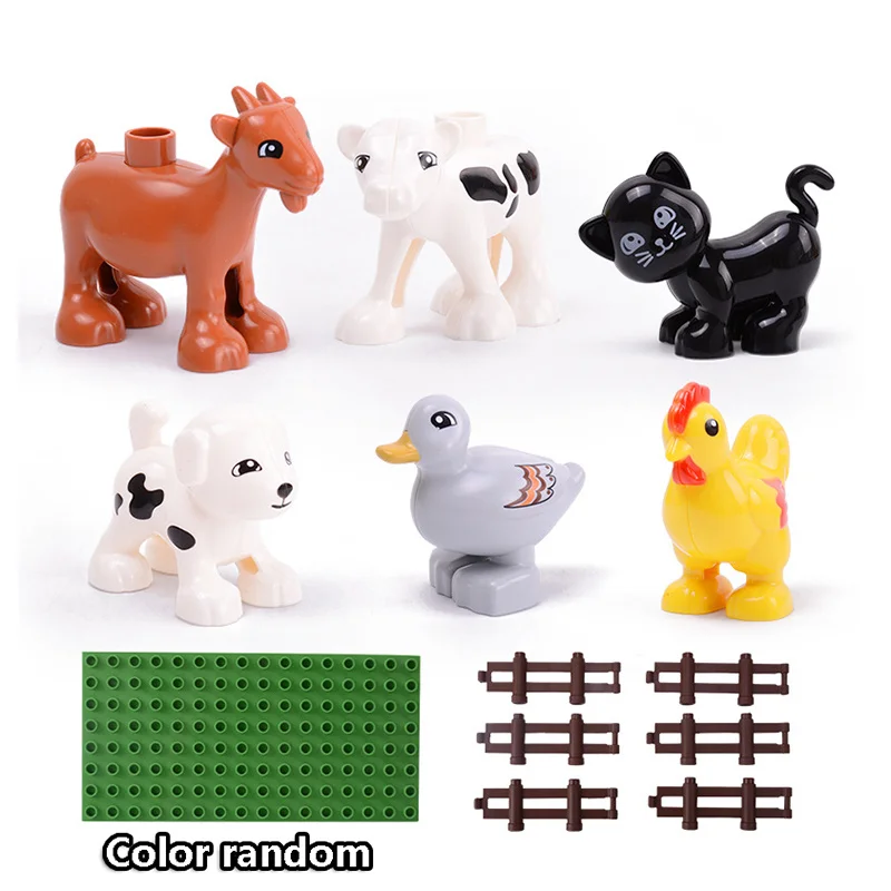 DIY Large Size dinosaur Animal Series Building Blocks Sets Farm Animal Bricks Compatible with Duploe Toys  for children Kid Gift (17)