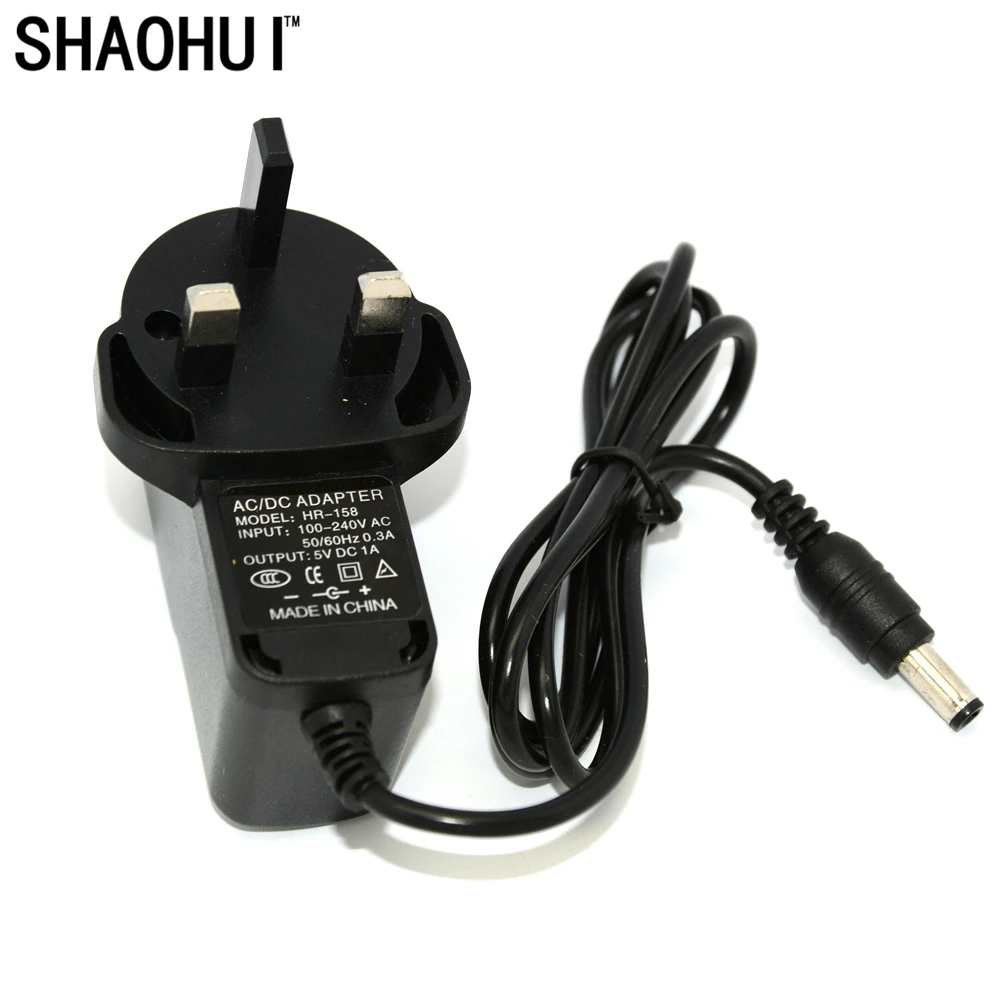 

100pcs AC 100-240V Converter Adapter Output DC 5.5 x 2.5MM Compatible 2.1mm 5V 1A Charger Power Adapter UK Plug Free Shipping