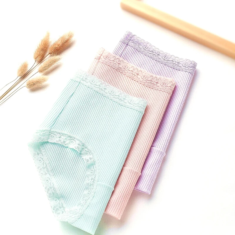 Womens Panties Lace Edge Female Breathable Briefs Sexy Elastic Underwear Women Nylon Panties 5 Colors 4 Sizes
