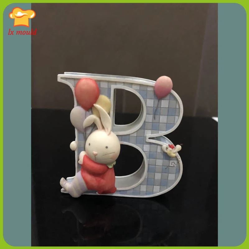 

New B Cartoon Letter Silicone Fondant Cake Mould Fragrance Gypsum Mould