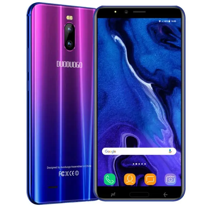 TEENO DUODUOGO J6+ мобильный телефон Android 8,1 6," HD экран 18:9 3 ГБ+ 16 Гб Dual Sim мобильный смартфон разблокированные сотовые телефоны - Цвет: Фиолетовый