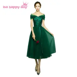 2019 Новое поступление Мода без бретелек для женщин зеленый чай длина выпускные платья принцессы бальное платье для особых случаев H4110