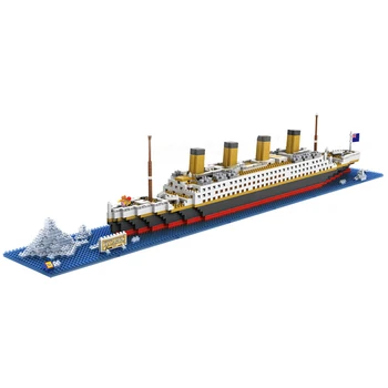 

1860 Pcs Titanic Cruise Ship Model Boat Building Blocks Figures Bricks Compatible with City for Kids Toys Gift