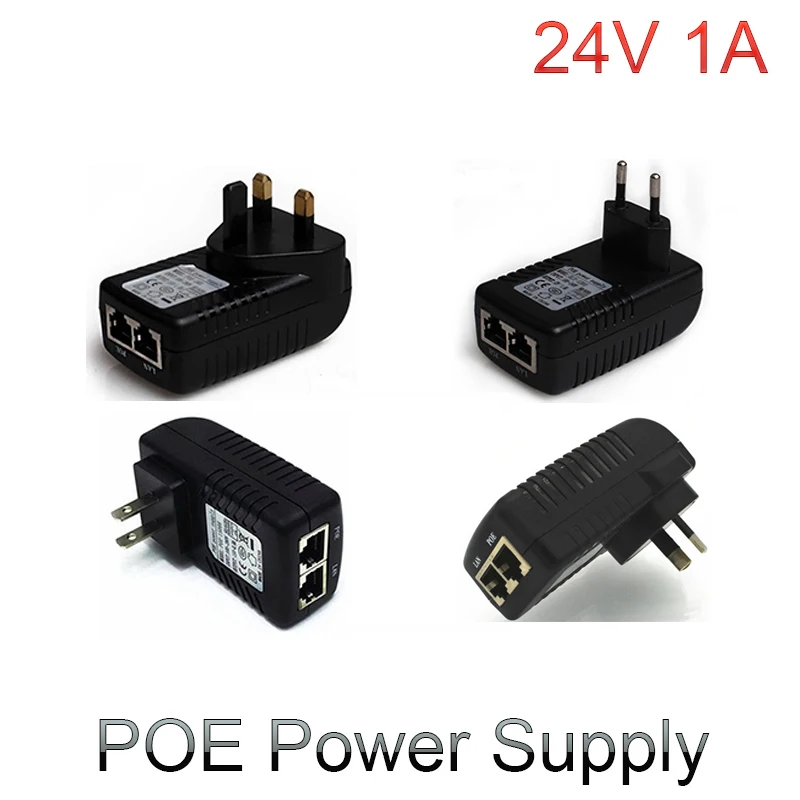 

Kaycube Poe 24V 1A Poe Injector EU US UK AU Wall Plug Ethernet Adapter DC24V 1A 24W for CCTV IP Camera POE injector POE Switch