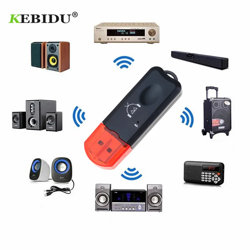 KEBIDU USB Bluetooth получить V2.1 Bluetooth, беспроводное аудиоустройство адаптер AUX стерео с микрофоном для USB автомобиля mp3-плеер динамик