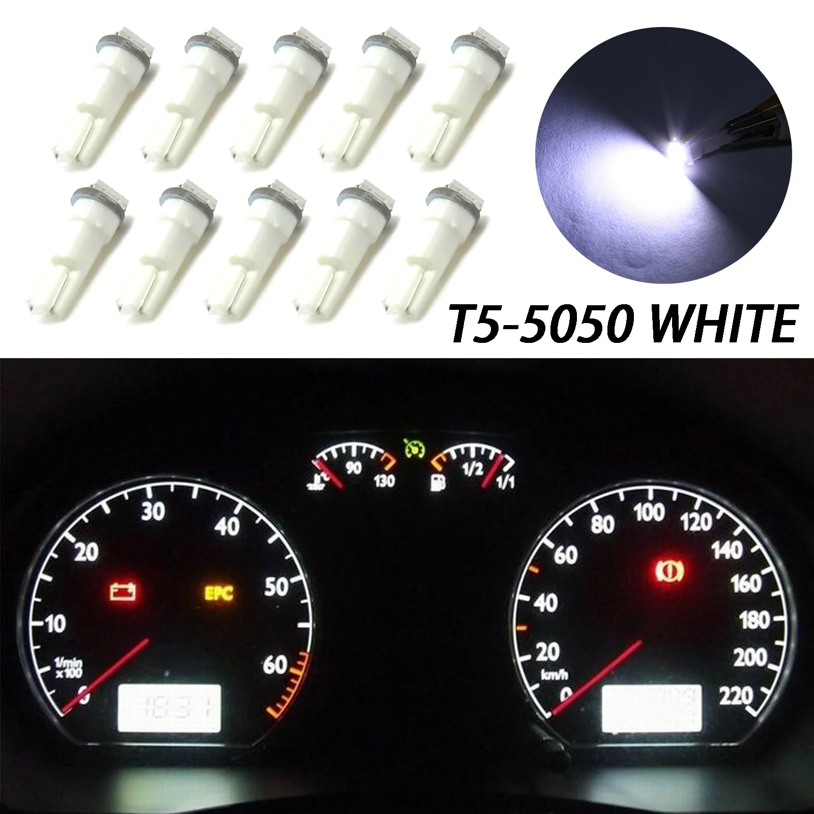 10 шт. T5 17 37 73 74 SMD 5050 инструмент: клин приборной панели автомобиля светодиодный