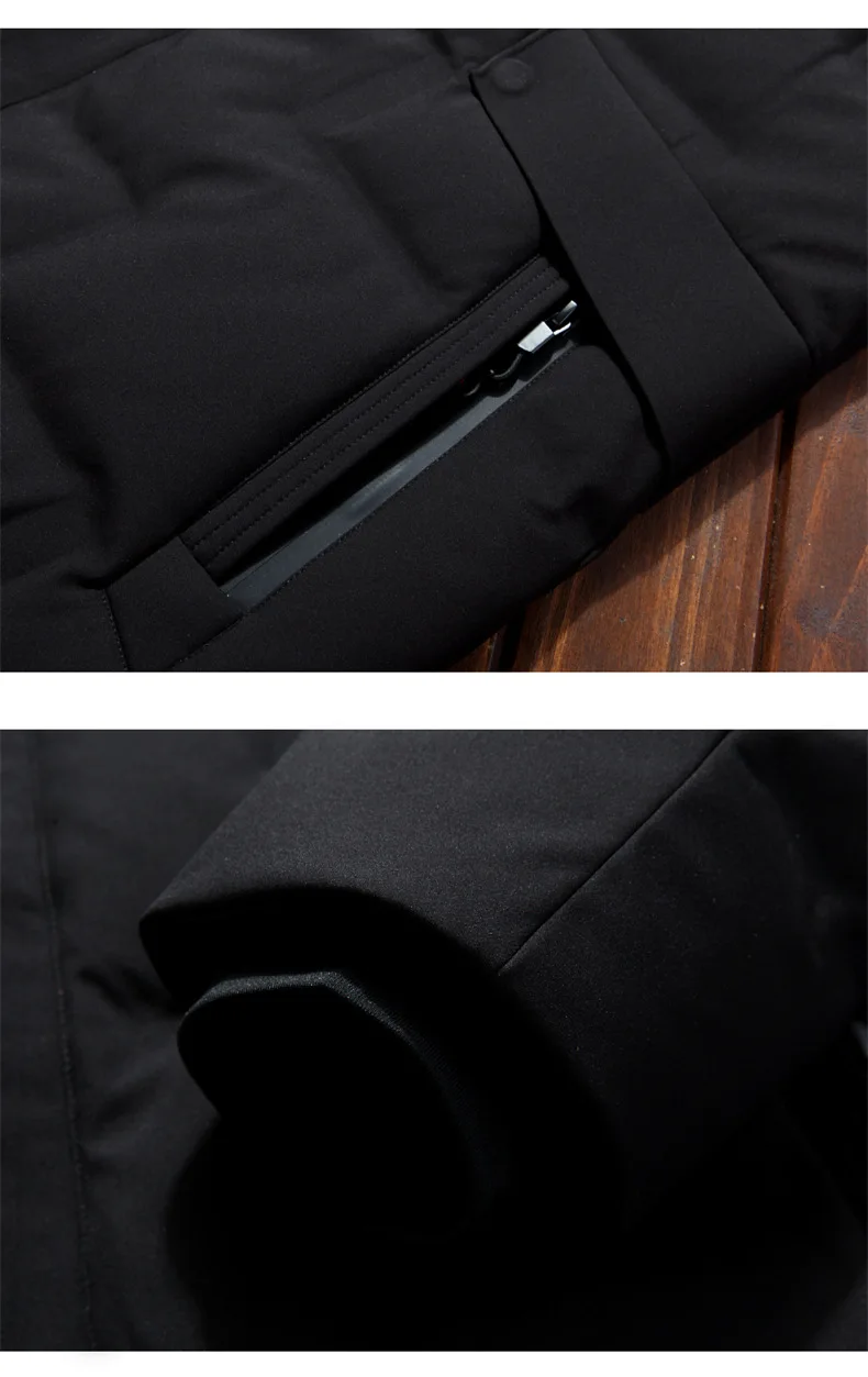 VSD Warm Winter Down Jacket Windproof Hooded Collar Men's Parka Male Big Coat Smart Casual Covered Button (15)
