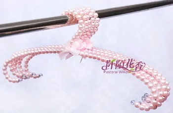 

Sainwin 5pcs/lot 40cm Bathroom Products Hangers for Clothes Pearl Plastic Hanger Pretty for Pink Clothes Rack