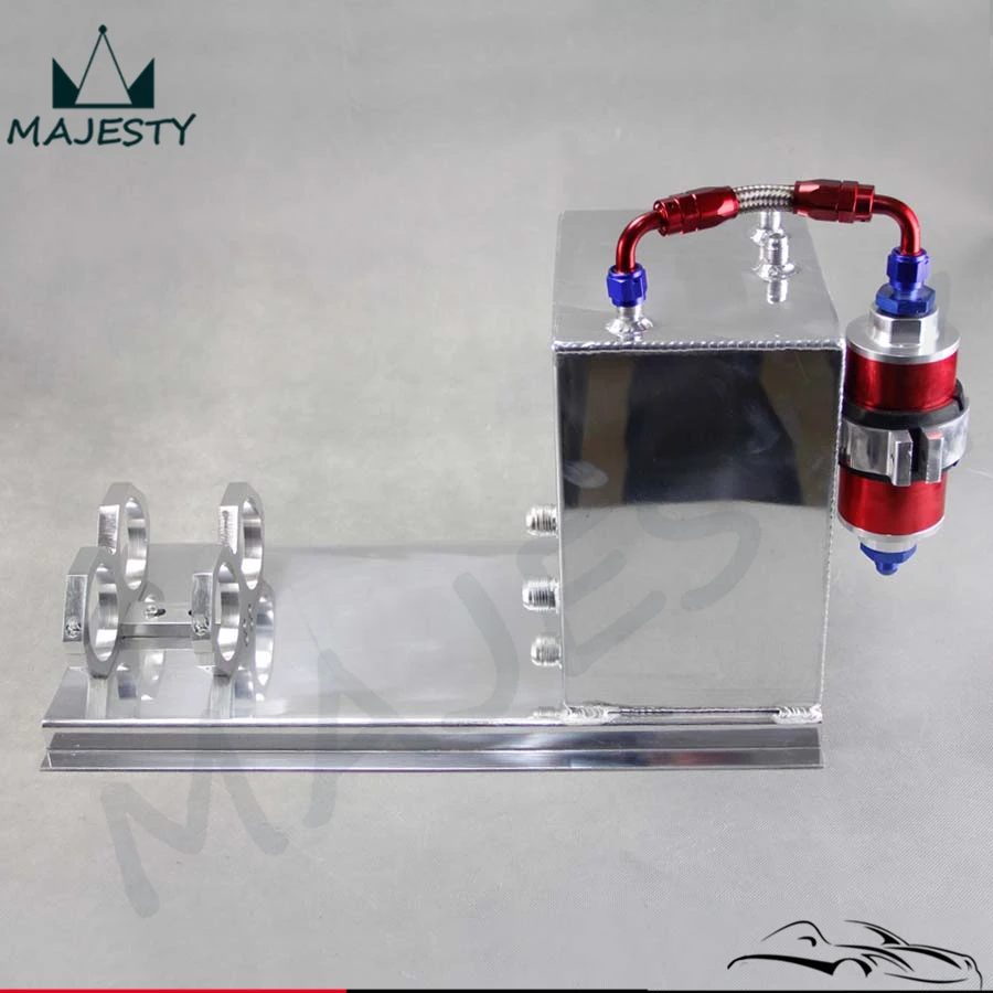 

Polished Fuel Surge Tank 5L AN6 Hose fittings + Pump Mount + Filter Aluminium