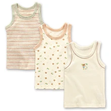 export quality boy cotton vest 3pcs pack hurdles vest bottoming breathable thin super soft sweat uptake