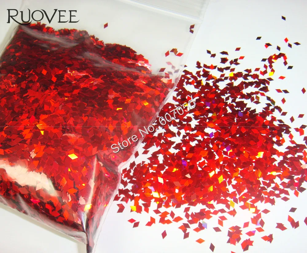 

Laser Holographic Red Color 2MM Diamond rhombus Glitter Paillette Spangles Shape for DIY Nail Art Decoration