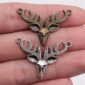 

WYSIWYG 8pcs 33x24mm Pendant Deer Elk Elk Deer Charm Pendants For Jewelry Making Antique Silver Color Deer Pendants