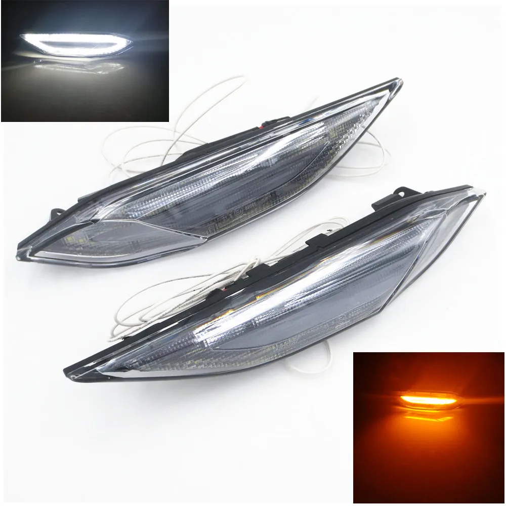 

XYIVYG Clear Lens Amber/White Switchback 11-14 for Porsche Cayenne 958 Chassis Clear LIGHT BAR Amber LED Side Marker Lights