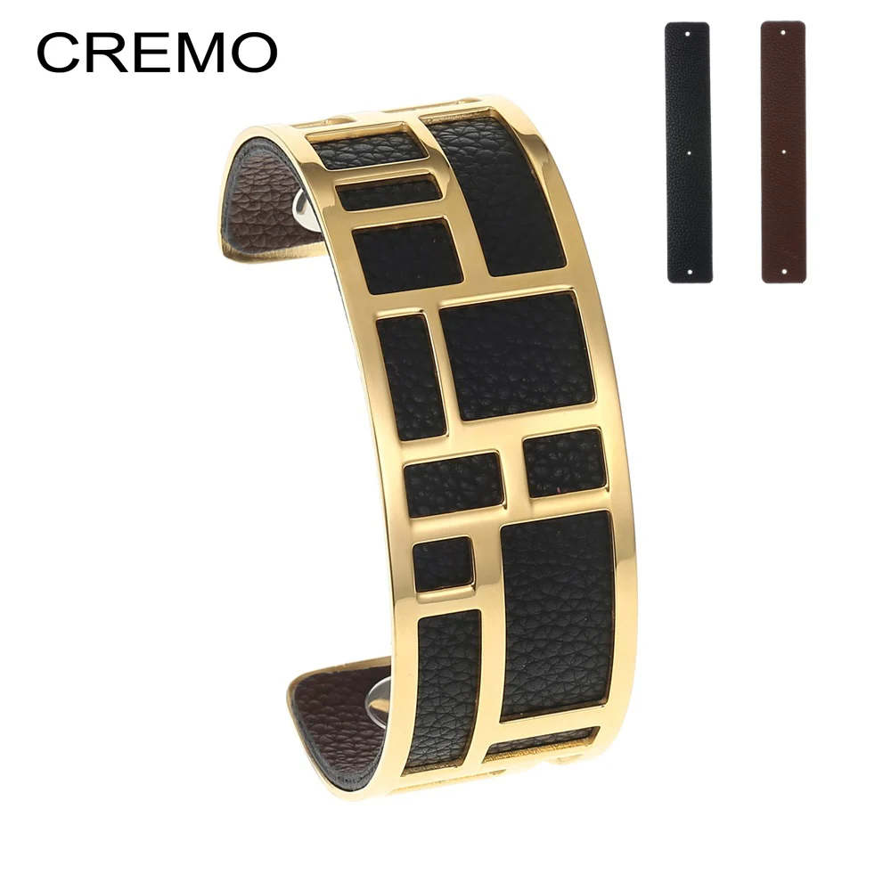 

Cremo Fashion Trendy Open Gold Cuff Bracelets Bangles for Women Vintage Jewelry Luxury Bracelet Jonc Birthday Gift bijoux