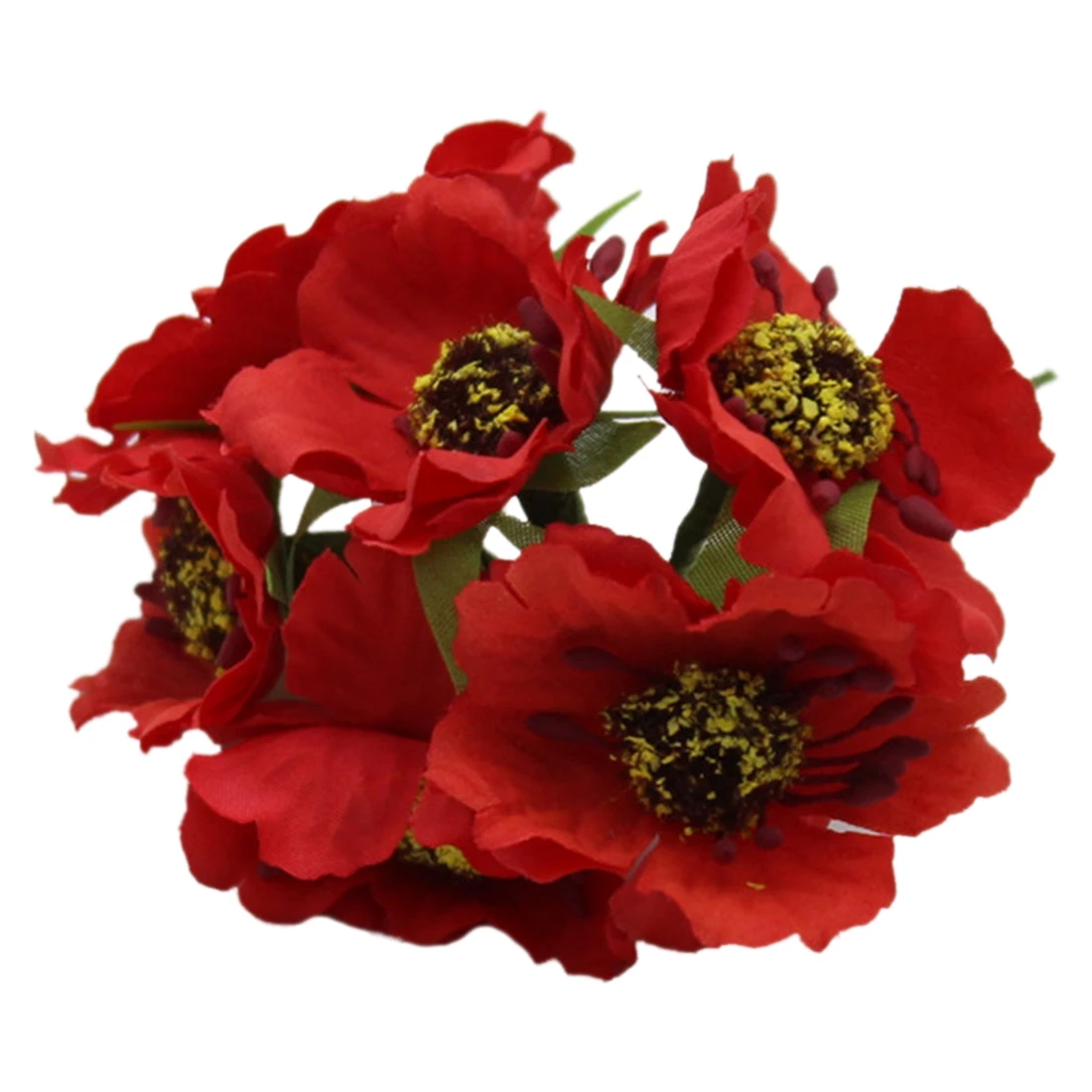 

High Quality Silk Poppies Camellia 5cm 60pcs/lot Artificial Flowers Corn Poppy Hand Made Small Wedding Decoration red