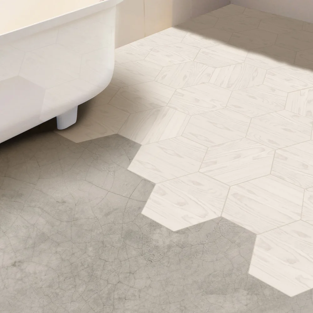 

Funlife Waterproof Floor Sticker Tile Decal,White Wood Wall Sticker,Anti-slip Home Decor Stickers For Bedroom Living Room DB062