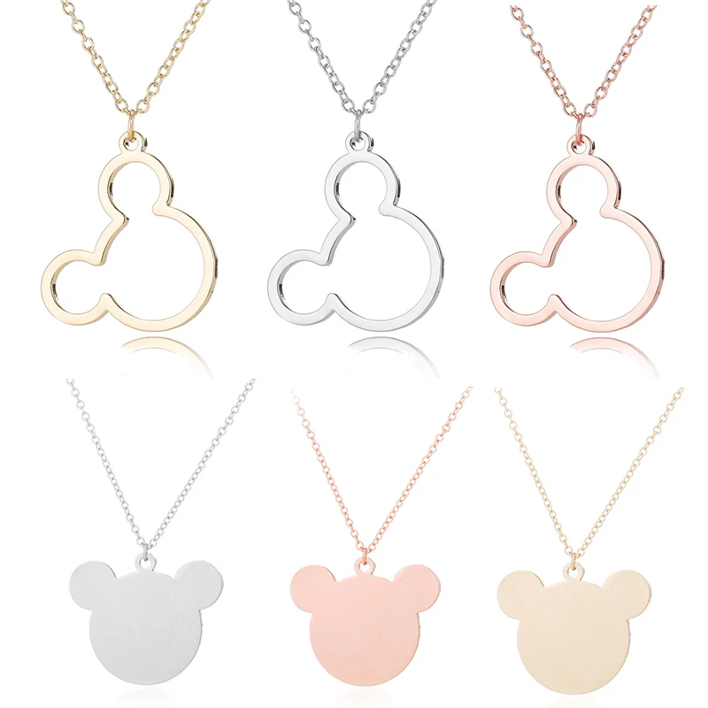 

BAOPON Fashion Silver Color Fine Necklaces for Women Girl Cute Mickey Minnie Animal Pendant Choker Necklace Jewelry Prom Gift
