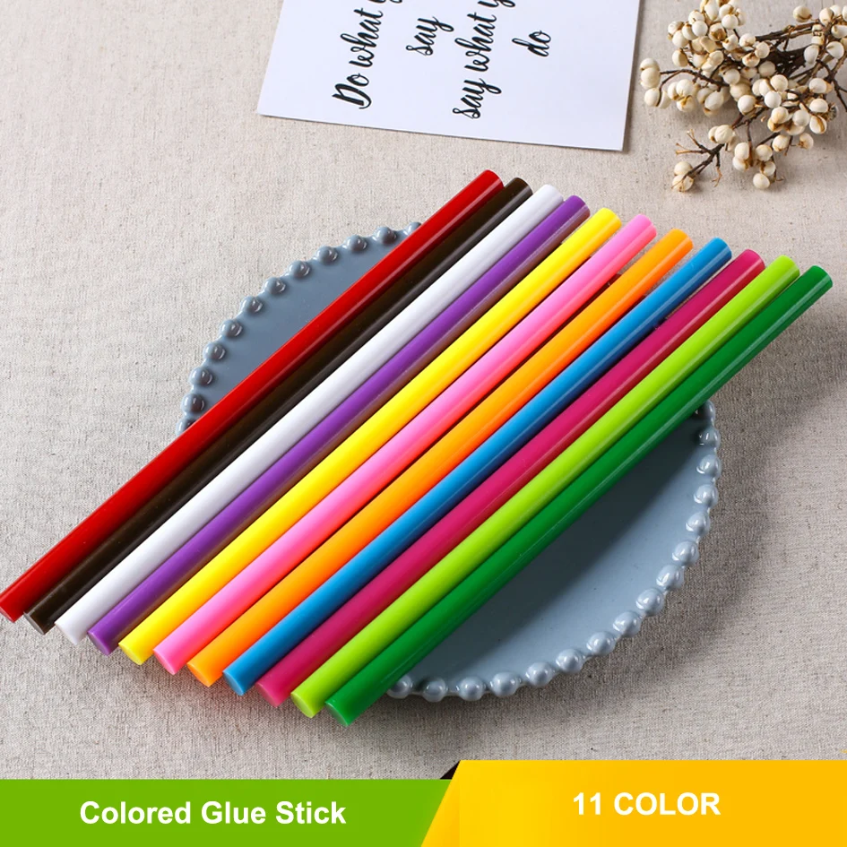 

10pc 11mmx250mm Color Glue Sticks For Small Electric Glue Gun Craft Album Repair DIY Mix Color Vintage Sealing Wax