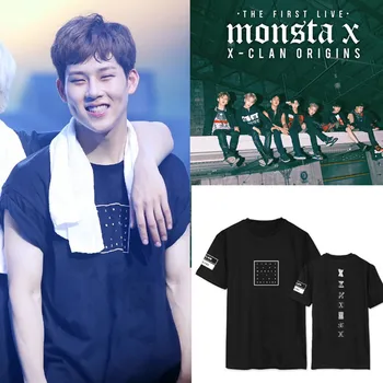 

Kpop MONSTA X ORIGINS Same Cotton Tshirt Tee JOOHEON IM SHOWNU Short Sleeve Fashion Unisex Summer Tops