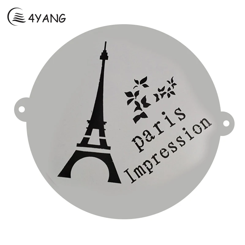 

4YANG Cafe Foam Spray Template Barista Stencils Cake Spray Pattern Decoration Tool Garland Mold Fancy Coffee Printing Model