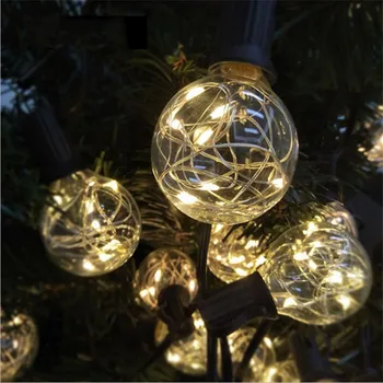 

4M 25LEDS G40 Tungsten Glass Bulb String Lights US UK EU Choose Waterproof Ball For Christmas Festival Wedding Garden Bedroom