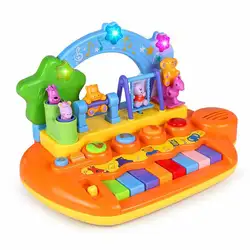 Детские игрушки Музыкальные Пианино куб деятельности игровой центр с подсветкой mulitfunctions и навыки обучения и образовательные Рождество