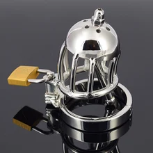 small size short Stainless steel cb6000s chastity device male cage Uretral plug sound bondage belt sex toy