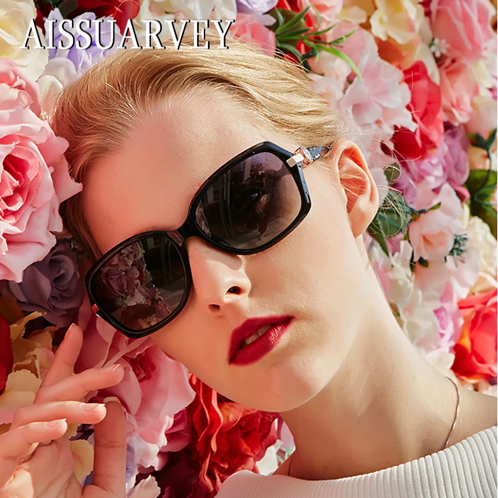Frauen mehrfach Brille schwarzes Qualität Strass brown purpurrot Blau Mädchen Top Acetat Marke Mode Für 2019 Kleine Dame Sonnenbrille Polarisierte Fahren p1Hxx4