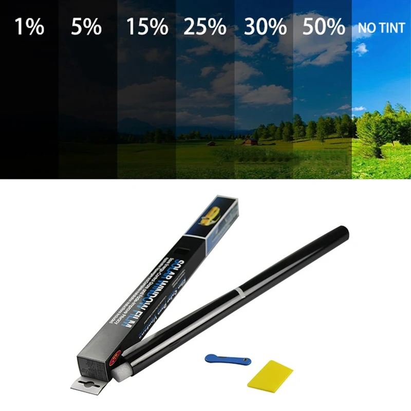 

300x50cm Car Home Window Glass Tint Tinting Film Roll Auto Side Window Solar Protection Sticker With Scraper