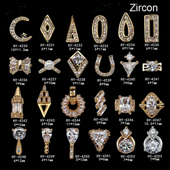 

10pcs/lot, 3d Nail Art Alloy Decorations With Zircon Rhinestones,Diamonds,on Nails Salon Supplies