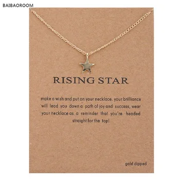 Hot Sale Sparkling full star gold plated Pendant necklace Clavicle Chains Statement Necklace Women Jewelry(Has card)