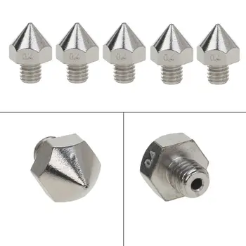 

5pcs 3D Printer Nickel Plated Nozzle M6 Plate With Nickel 0.4/1.75mm Extruder Nozzle Print Head For Mk7 Makerbot
