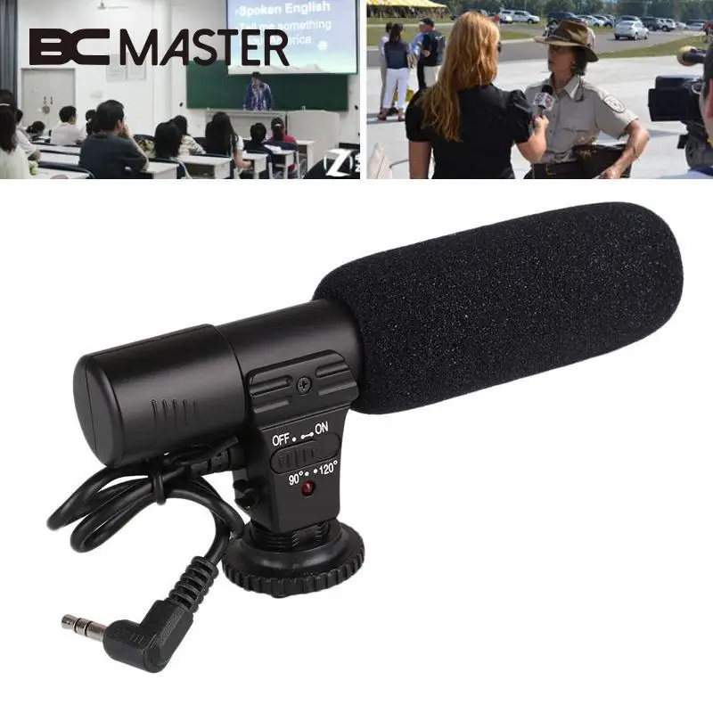 

BCMaster Portable Wired Pro Video Shotgun Stereo Recording Microphone Mic for DSLR Camcorder Camera 3.5mm Jack