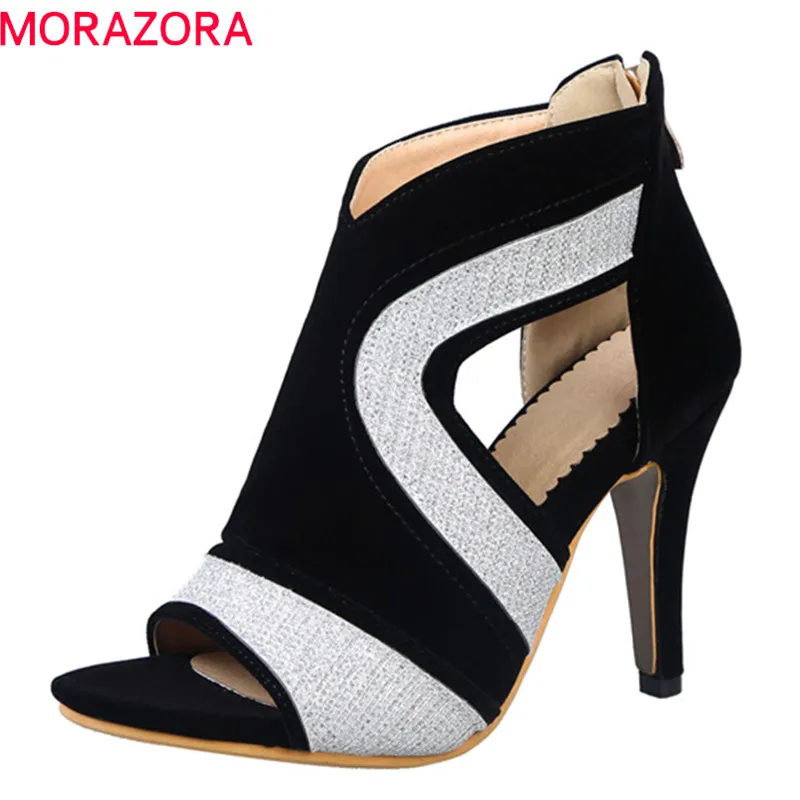 

MORAZORA newest style thin high heels shoes women gladiator sandals mixed colors summer shoes ladies party prom shoes woman