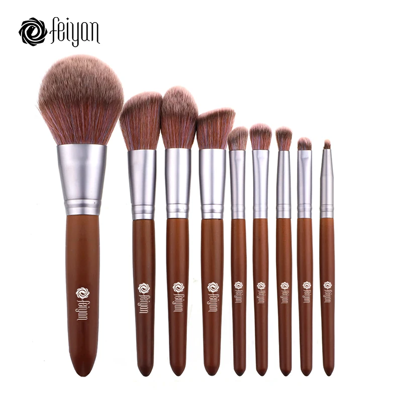 

Feiyan Professional Makeup Brushes Set 9pcs Super Soft Loose Powder Foundation Blush Eyeshadow Lip Eyebrow Cosmetic brush Kit