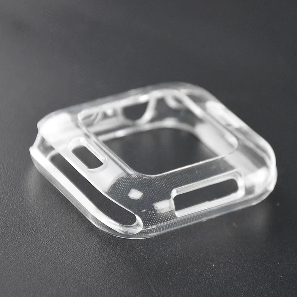 

New Fashion Ultra-thin Clear Protector Case for Apple Watch Series 5 4 Soft TPU Bumper 40mm 44mm Cover