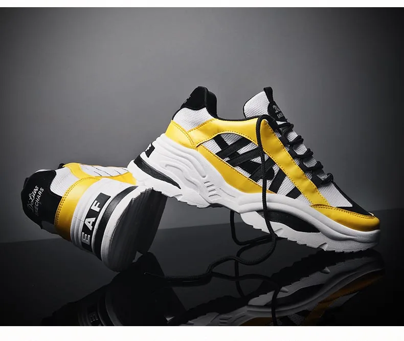 BomKinta стильные дизайнерские повседневные туфли Для мужчин желтый Кроссовки цвет черный белый обувь для ходьбы Обувь с дышащей сеткой кроссовки Мужская обувь