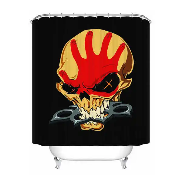 Shower Curtain Пользовательские водонепроницаемые занавески для душа злобный череп печатных ванной комнаты декор различных размеров#180320-02-253 - Цвет: Shower Curtain