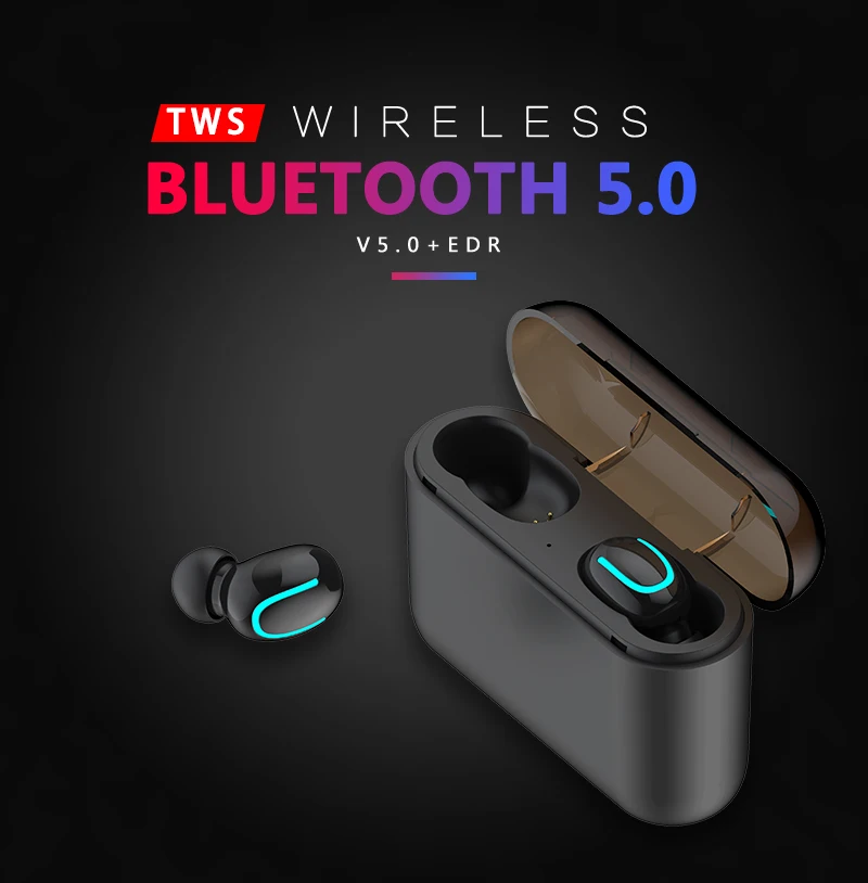 

HBQ Q32 Bluetooth 5.0 Earphones Portable TWS Wireless In-ear 3D Stereo Sound With Mic Handsfree Sports Earbuds Auto Pairing Head