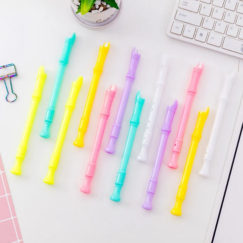 

Fashion 1Pc 0.38mm Creative Candy Color Flute Whistle Can Blow The Gel Pen Black Student Gel Pen Random Colors
