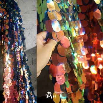 

gradient fish scales magic sequins designer fabric for patchwork bazin riche getzner tissus telas por metros