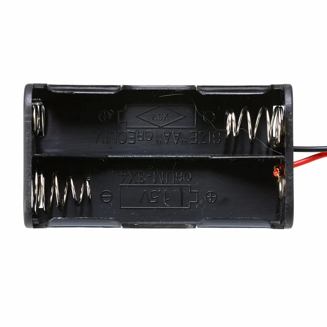 1Pcs Black Plastic Dual Box 6.0V 4xAA Battery Holder with Futaba Plug For RC Aircraft Car Boat DIY Craft New
