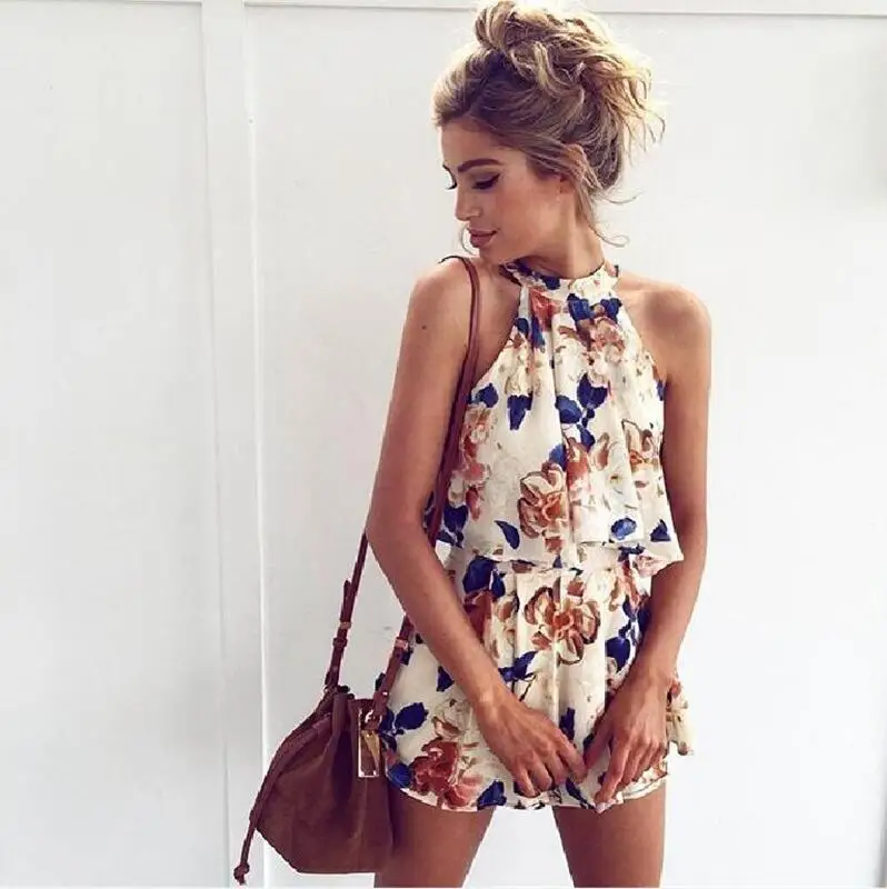 Women Set Sexy 2 Pieces Set Floral Printed Mini Dress And Cropped Halter Top Fashion 2019 Summer Female Shorts Sets 311Y Women Set Sexy 2 Pieces Set Floral Printed Mini Dress And Cropped Halter Top Fashion 2019 Summer Female Shorts Sets 311Y