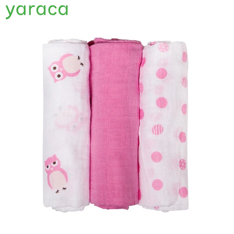 3pcs 70x70cm Baby Muslin Diaper Cotton Blankets Newborn Super Soft
