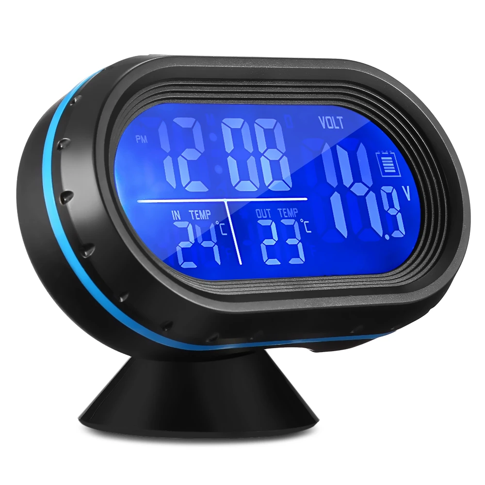 Free Shipping Car Digital LCD Clock with Thermometer and Automotive Voltmeter 4 in 1 LED dual color backlight Auto clock style Free Shipping Car Digital LCD Clock with Thermometer and Automotive Voltmeter 4 in 1 LED dual color backlight Auto clock style